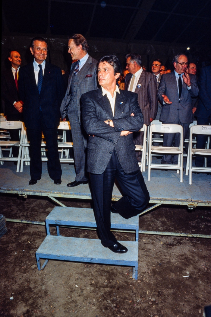 Alain Delon Meeting Raymond Barre Lille 1988 Photo Sebastien Desnoulez