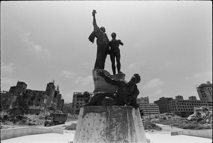 Place des canons ou place des martyrs, Beyrouth centre, Liban 1991 - Photo : © Sebastien Desnoulez