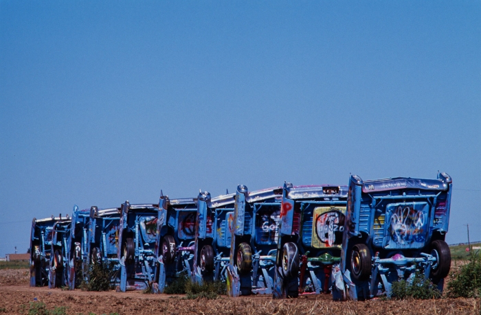 Cadillac Ranch Amarillo, Texas en 1992 - Photo : © Sebastien Desnoulez