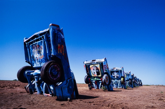 Cadillac Ranch Amarillo, Texas en 1992 - Photo : © Sebastien Desnoulez