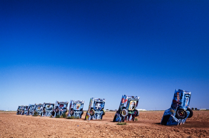 Cadillac Ranch Amarillo, Texas en 1992 - Photo : © Sebastien Desnoulez