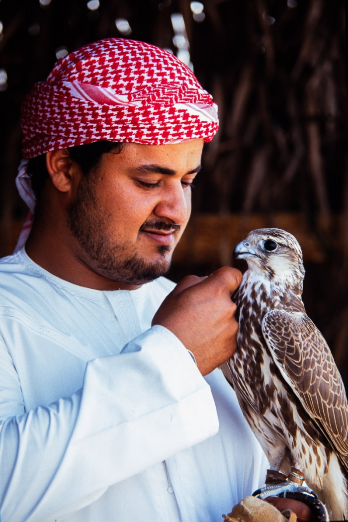 Chasse au faucon à Dubai en 1991 - Suhail Khalifa Al-Maktoum - Photo : © Sebastien Desnoulez