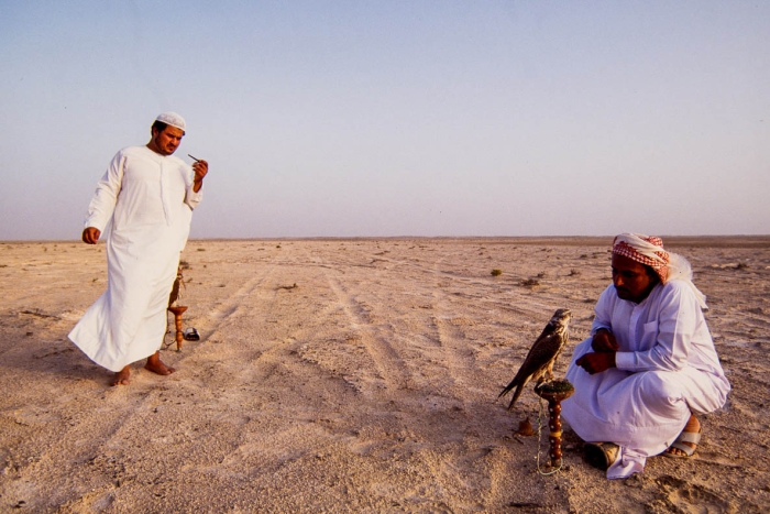 Chasse au faucon à Dubai en 1991 - Photo : © Sebastien Desnoulez