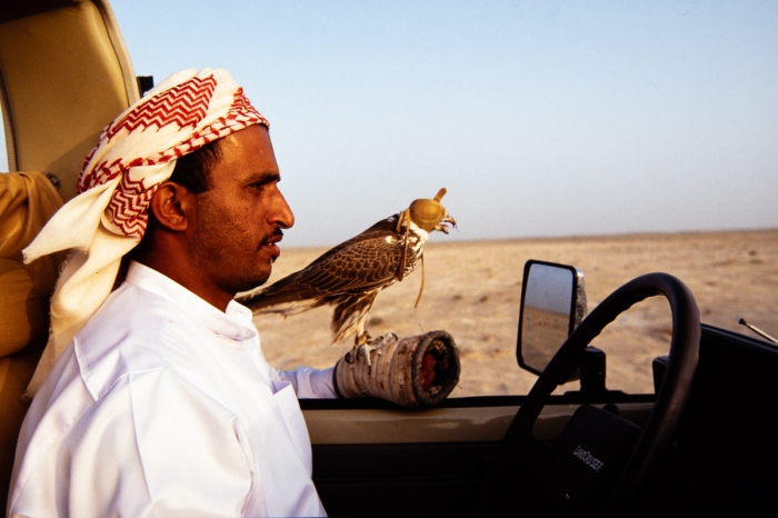 Chasse au faucon à Dubai en 1991 - Photo : © Sebastien Desnoulez