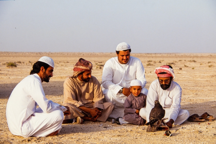 Chasse au faucon à Dubai en 1991 - Photo : © Sebastien Desnoulez