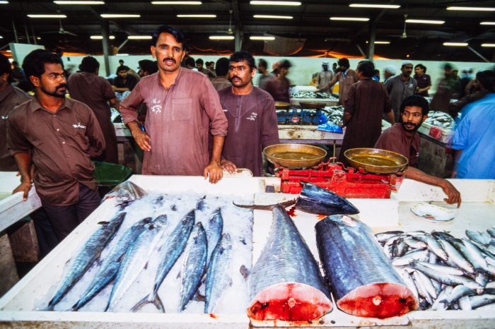 Dubai 1991 - Marché au poisson / Fish market - Photo : © Sebastien Desnoulez