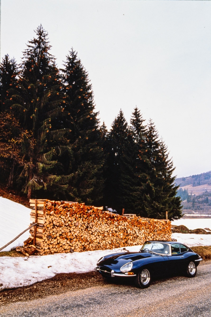 Jaguar Type E Vicarage, de Coventry à Genève, L'Automobile Magazine 1991 - Photo : © Sebastien Desnoulez