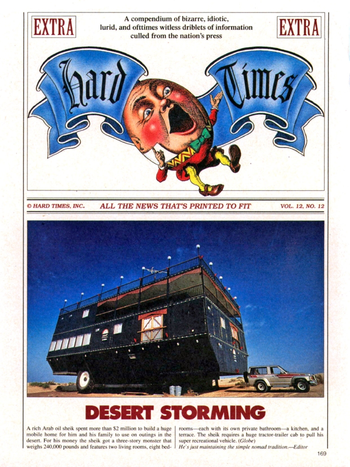 La plus grande caravane du monde Emirats arabes unis 1991 - Magazine Penthouse - photos : © Sebastien Desnoulez