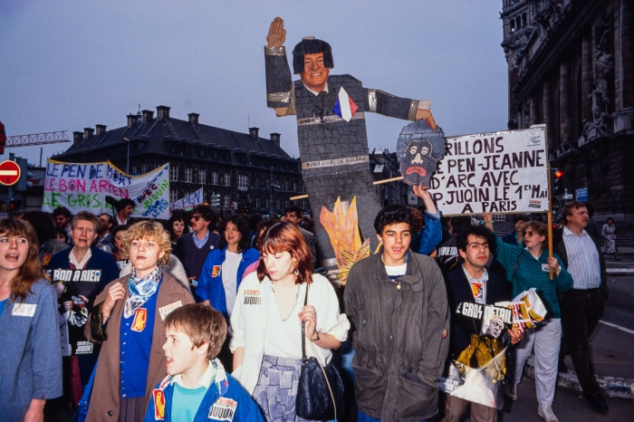 Manifestation Contre Le Meeting Jean Marie Le Pen Lille 1988 Photo Sebastien Desnoulez