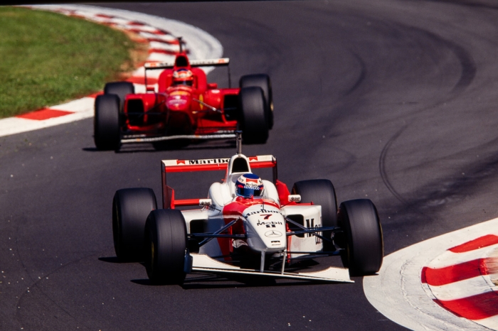 Mika Hakkinen McLaren Michael Schumacher Ferrari GP F1 Italie 1996 Photo Sebastien Desnoulez