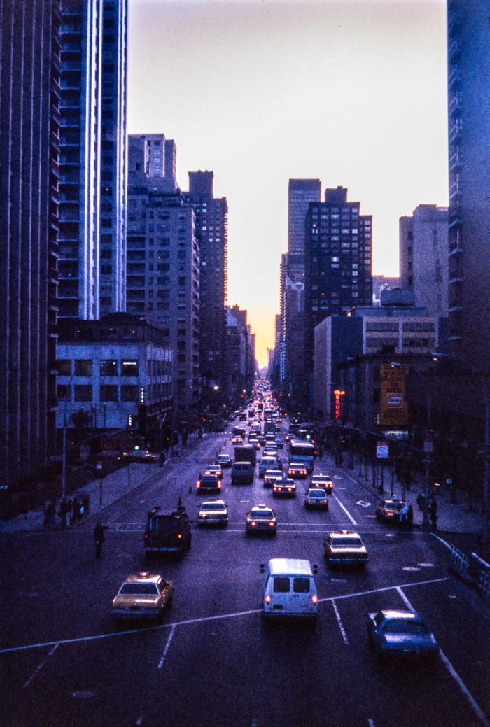 New York City 1985 Deuxieme Avenue vue depuis le Roosevelt Island Tramway - Photo : © Sebastien Desnoulez
