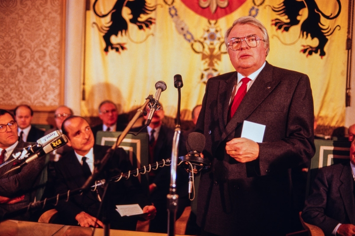 Pierre Mauroy Jacques Chirac Mairie De Lille Decembre 1987 Photo Sebastien Desnoulez 2