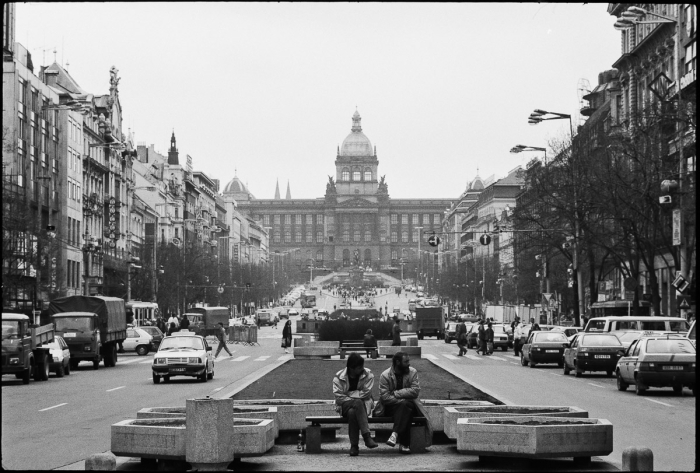 Place Vencelas, Prague, Mars 1991 - Photo : © Sebastien Desnoulez