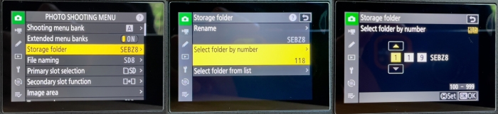 Create new folder Nikon