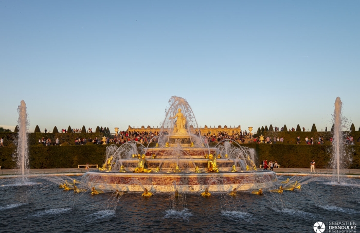 Fontaines du château de Versailles au soleil couchant - Photo : © Sebastien Desnoulez photographe d'ambiances et d'architecture