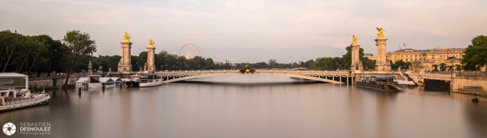 La Seine en crue et le Pont Alexandre III photographiés depuis le pont des Invalides, juin 2016 - Photo : © Sebastien Desnoulez