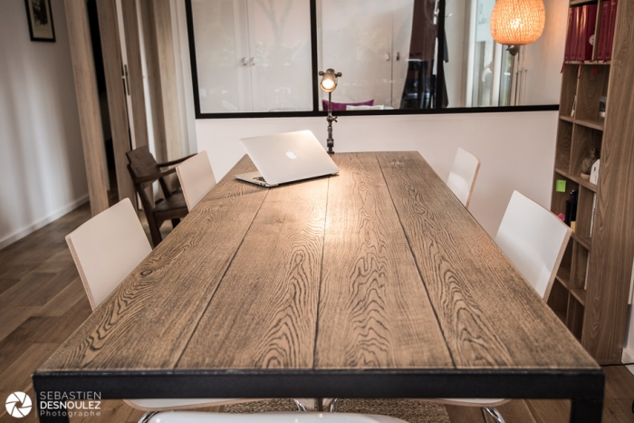 Reportage Ambiance Décoration Du Cabinet D'avocats Colas Et Associés À Paris   Table De Travail En Bois Massif   Photo : Sebastien Desnoulez Photographe