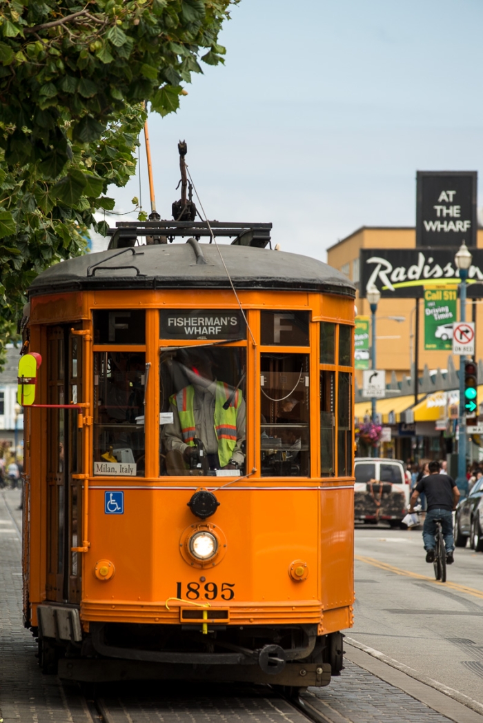 Ancien tramway orange à San Francisco vers Fisherman's Wharf - Photo : © Sebastien Desnoulez