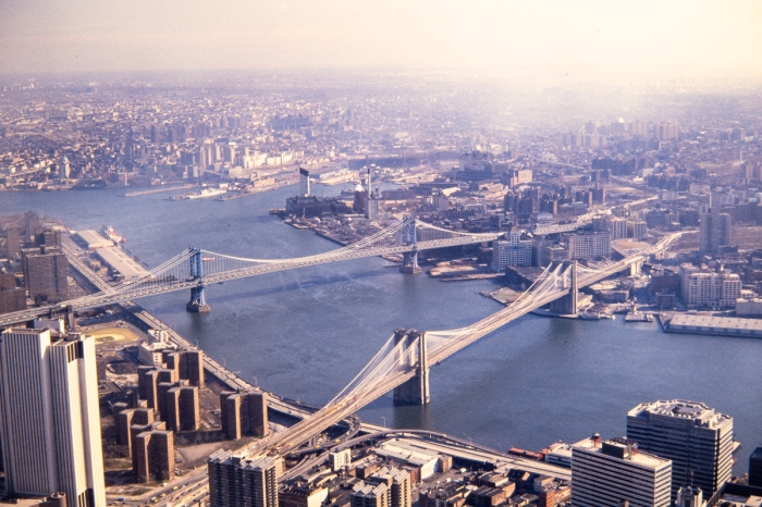 New York depuis le World Trade Center en janvier 1985 - Photo : © Sebastien Desnoulez