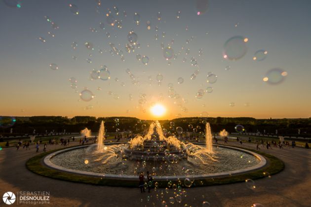 Fontaines du château de Versailles au soleil couchant - Photo : © Sebastien Desnoulez photographe d'ambiances et d'architecture