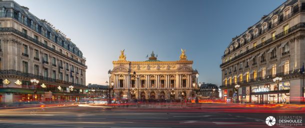 Opéra Garnier à Paris à la tombée de la nuit - Photo : © Sebastien Desnoulez photographe d'ambiances et d'architecture