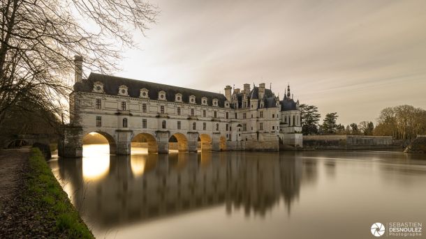 Château de Chenonceau au coucher du soleil - Photo : © Sebastien Desnoulez photographe d'ambiances et de paysage