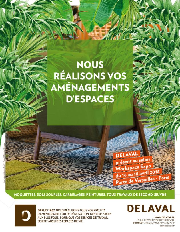 Annonce presse Delaval salon Workspace Expo 2018 Porte de Versaille - photo : © Sebastien Desnoulez Photographe de décoration
