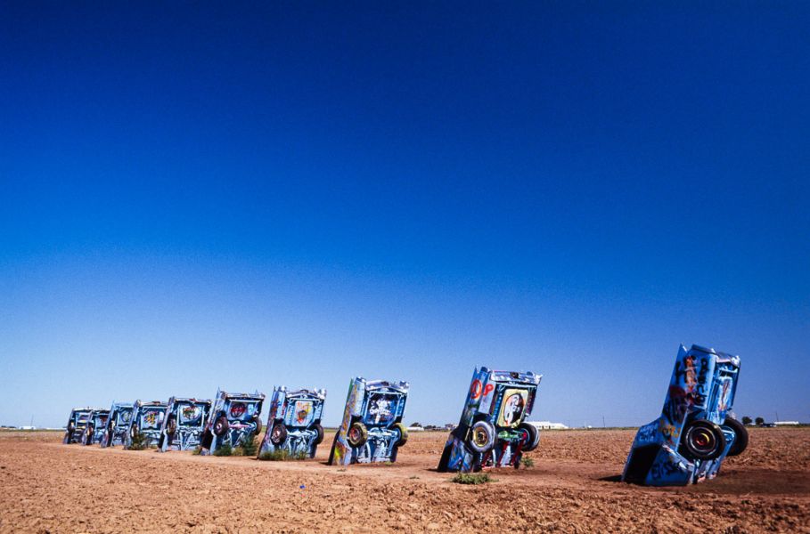 Cadillac Ranch Amarillo, Texas en 1992 - Photo : © Sebastien Desnoulez