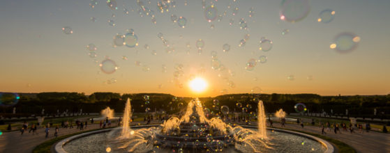 Fontaines du château de Versailles au soleil couchant - Photo : © Sebastien Desnoulez photographe d'ambiances et d'architecture