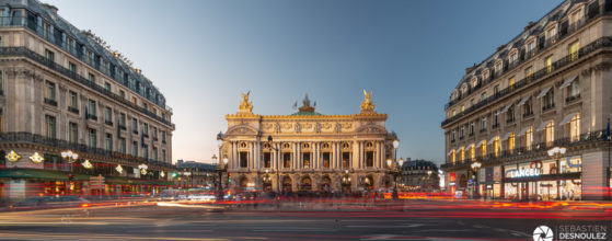 Opéra Garnier à Paris à la tombée de la nuit - Photo : © Sebastien Desnoulez photographe d'ambiances et d'architecture