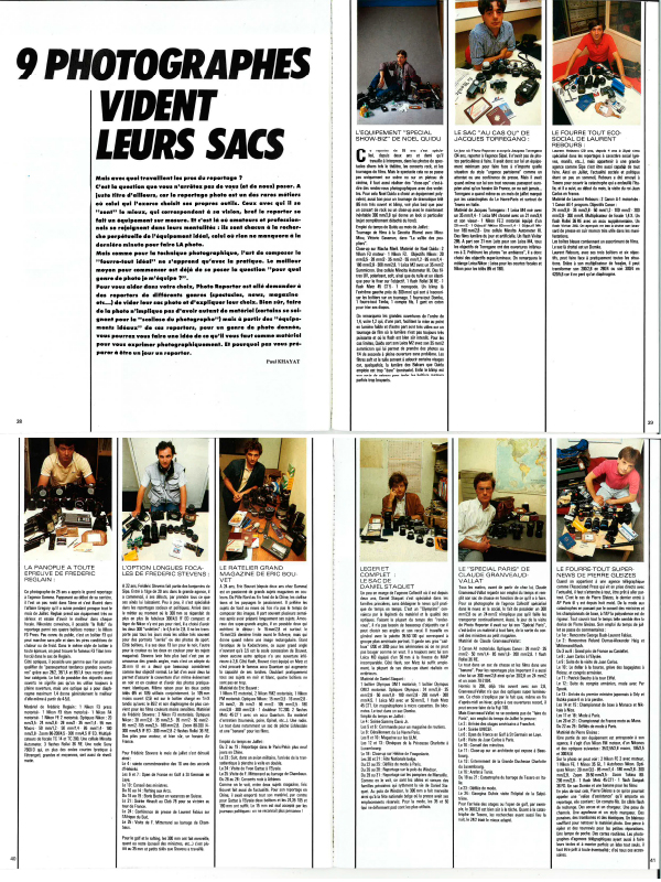Photo Reporter septembre 1985 - Paul Khayat Photo Reporter septembre 1985 - Paul Khayat - 9 photographes vident leurs sacs