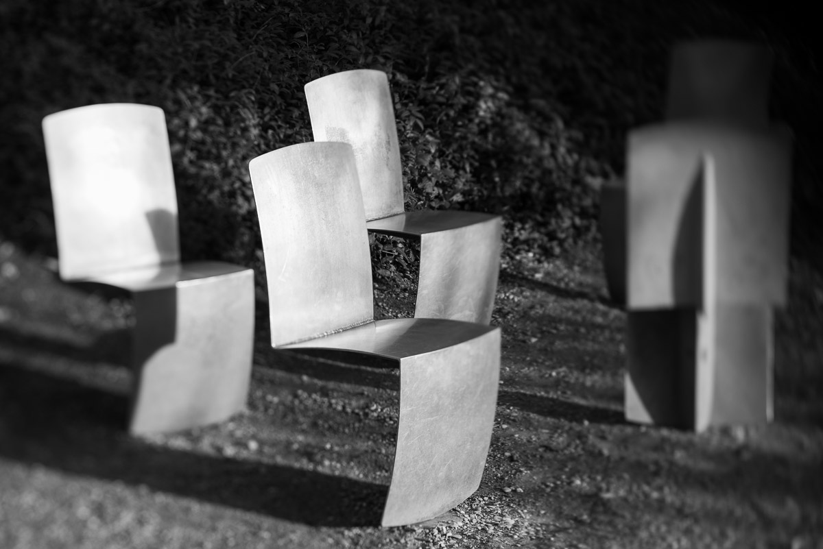 Chairs at La Villette photographed using a creative tilt effect